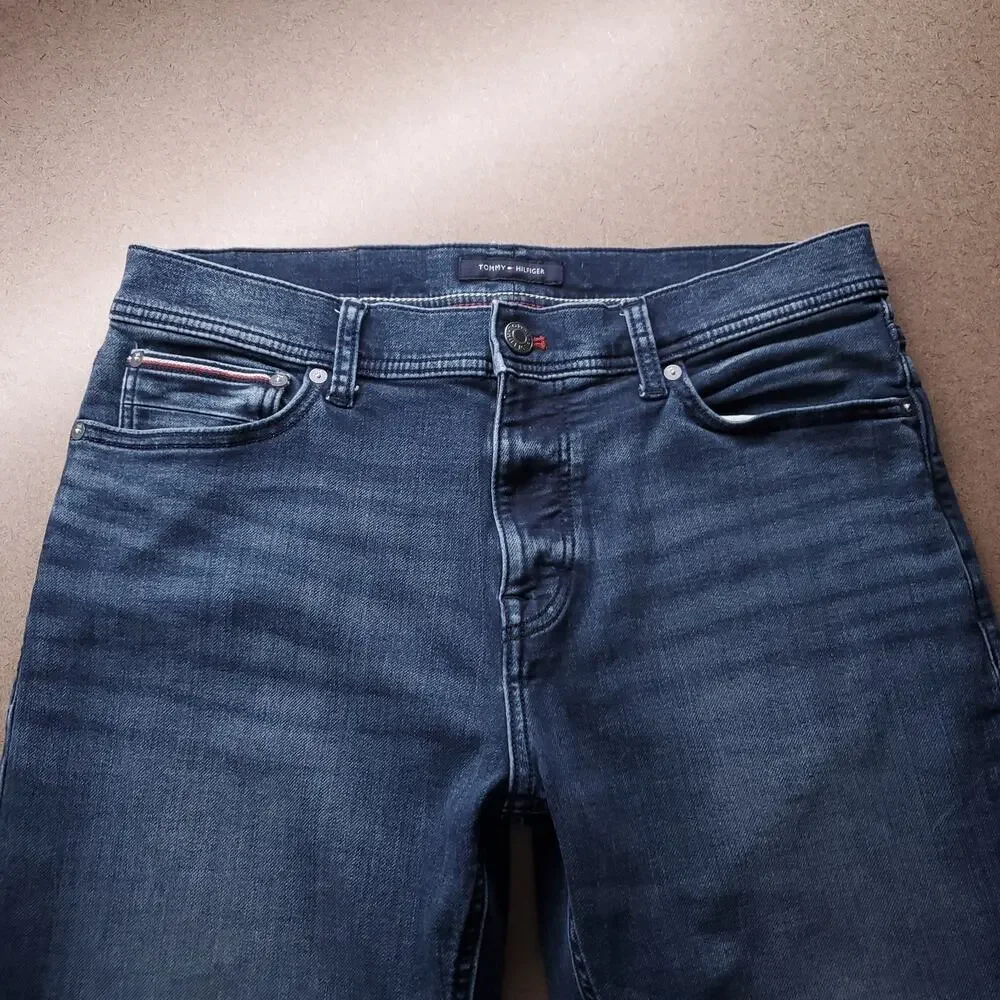 Tommy Hilfiger Denton Straight Jeans Men 32x30 Blue Straight Leg Stretch